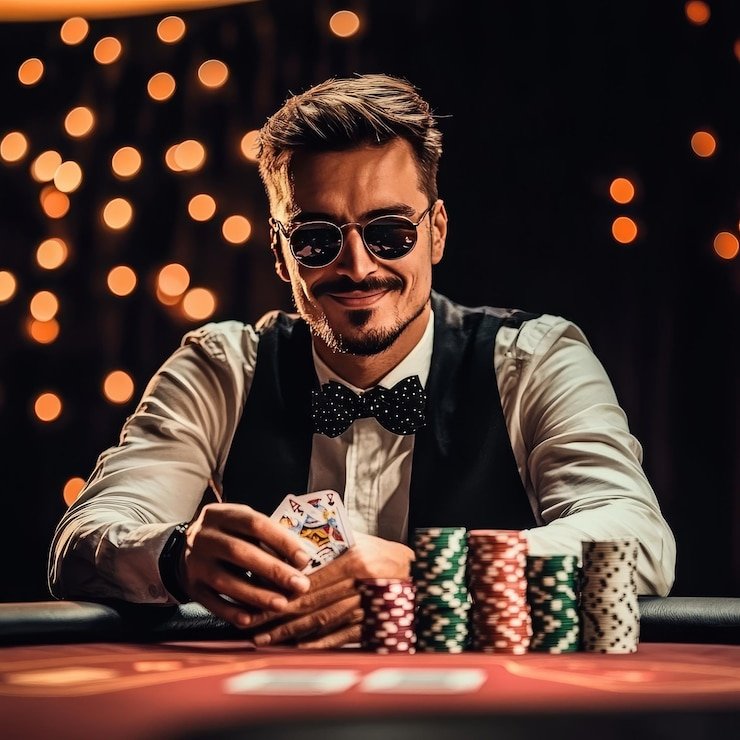 Live dealer table with multilingual interface and chat